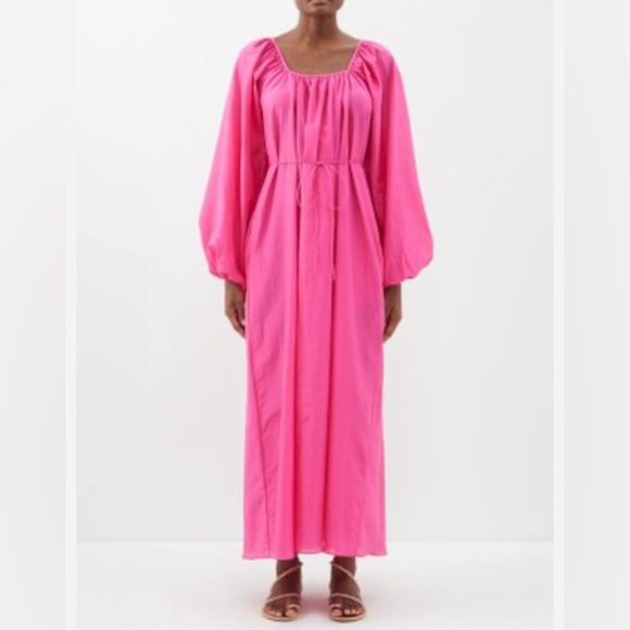 MATTEAU | The Decolette cotton and silk-blend maxi dress NWT - Picture 4 of 13